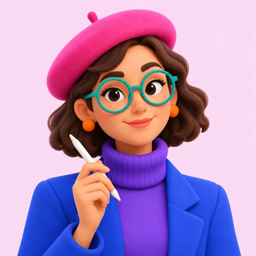 Illustrated UI and UX designer character